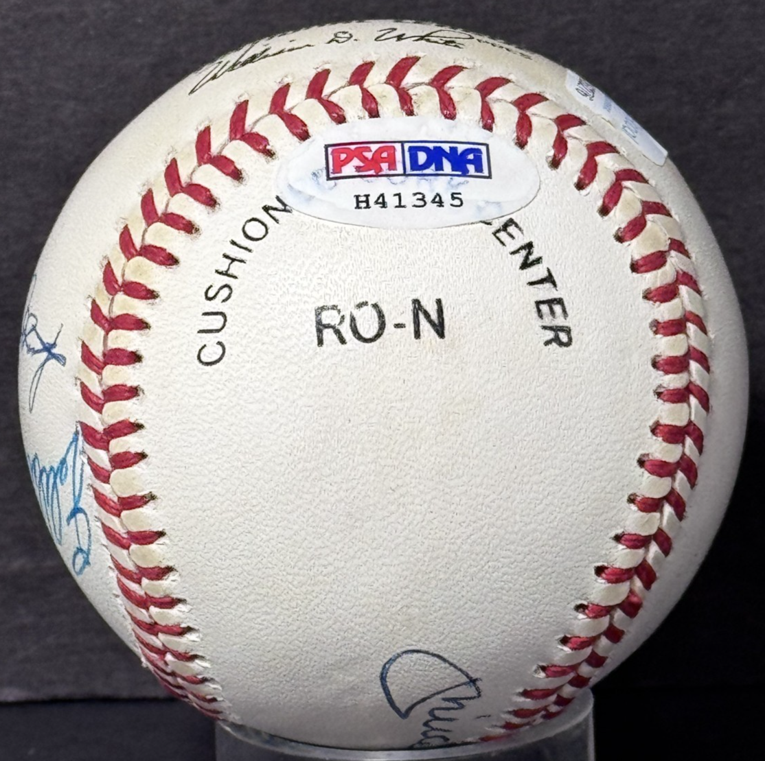 500 HR Club Signed NL Baseball Mickey Mantle Hank Aaron 6 Auto PSA LOA HOF