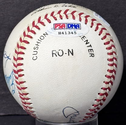 500 HR Club Signed NL Baseball Mickey Mantle Hank Aaron 6 Auto PSA LOA HOF