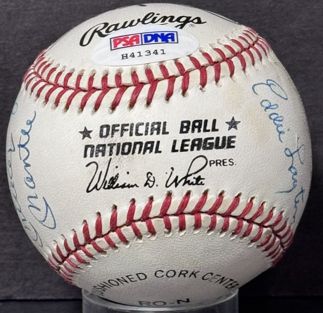 1980s NY Yankees Signed NL Baseball Mickey Mantle Ford 11 Auto PSA LOA 3 HOF