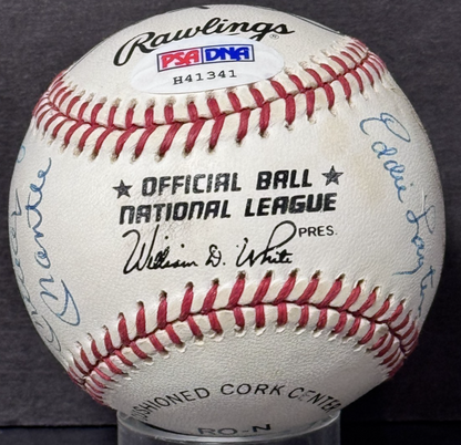1980s NY Yankees Signed NL Baseball Mickey Mantle Ford 11 Auto PSA LOA 3 HOF
