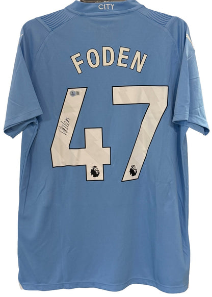 Phil Foden Signed Puma Manchester City Jersey Auto BAS COA Size L