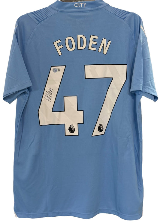 Phil Foden Signed Puma Manchester City Jersey Auto BAS COA Size L