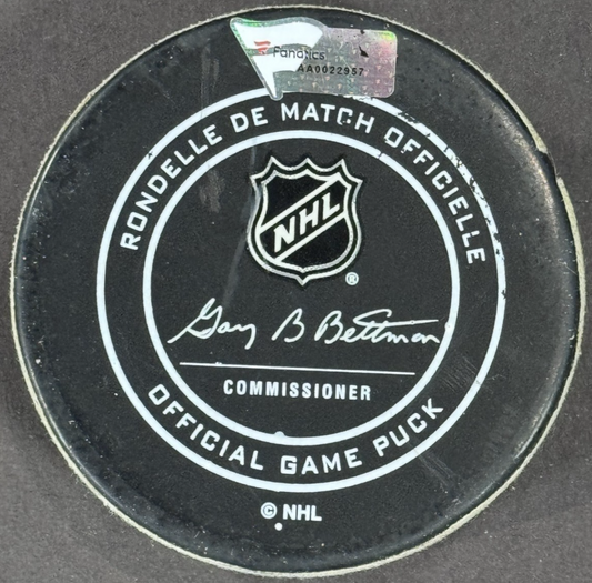 Florida Panthers Game Used 25th Anniv Hockey Puck Vs NY Rangers 12/8/18 Fanatics