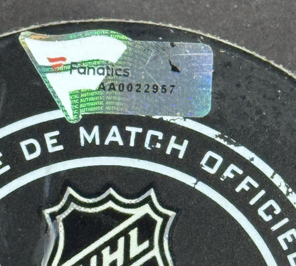 Florida Panthers Game Used 25th Anniv Hockey Puck Vs NY Rangers 12/8/18 Fanatics