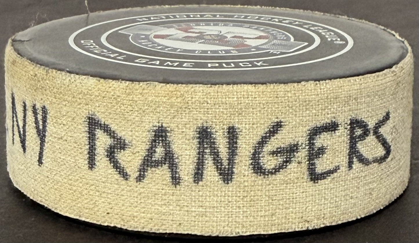 Florida Panthers Game Used 25th Anniv Hockey Puck Vs NY Rangers 12/8/18 Fanatics