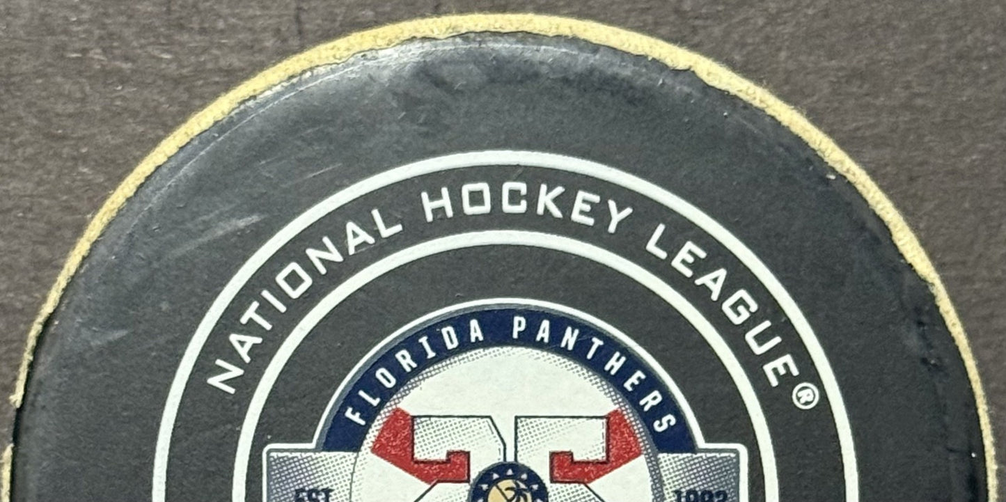 Florida Panthers Game Used 25th Anniv Hockey Puck Vs NY Rangers 12/8/18 Fanatics