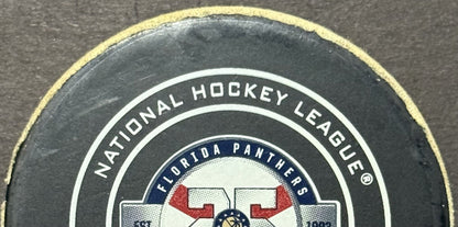 Florida Panthers Game Used 25th Anniv Hockey Puck Vs NY Rangers 12/8/18 Fanatics