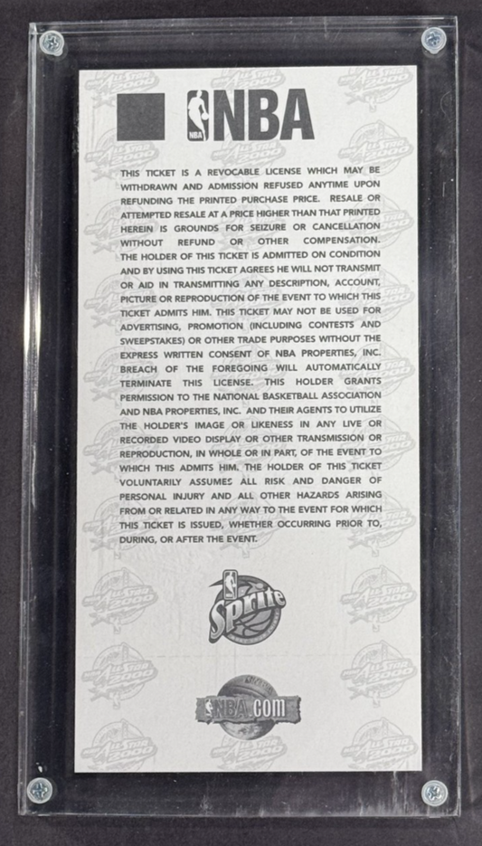 Official 2000 NBA All Star Game VIP Ticket LE /500 Oakland CA Duncan Shaq MVP MT