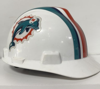 Miami Dolphins NFL Hard Hat Size M  Construction Hat MSA NFL Holo Licensed