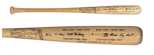 Yogi Berra Bill Dickey Signed LS Cooperstown LE Bat /100 Auto JSA LOA NY Yankees