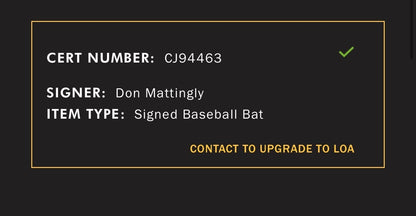 Don Mattingly Signed Game Used Louisville Slugger C243 Bat Auto JSA NY Yankees