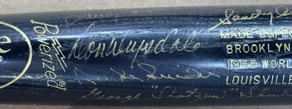 1955 Brooklyn Dodgers Team Signed LS Bat 17 Auto Koufax Reese Snider CBM COA HOF