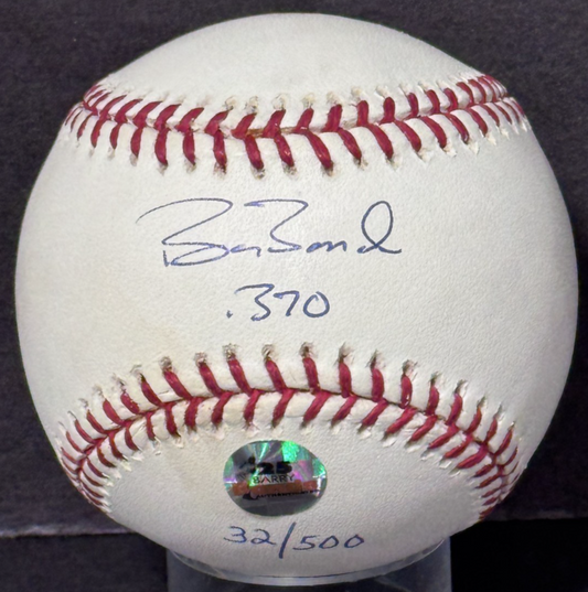 Barry Bonds Signed Batting Title Baseball LE /500 .370 Auto Bonds COA SF Giants