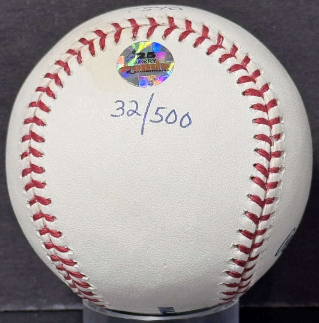 Barry Bonds Signed Batting Title Baseball LE /500 .370 Auto Bonds COA SF Giants