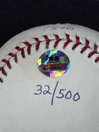 Barry Bonds Signed Batting Title Baseball LE /500 .370 Auto Bonds COA SF Giants