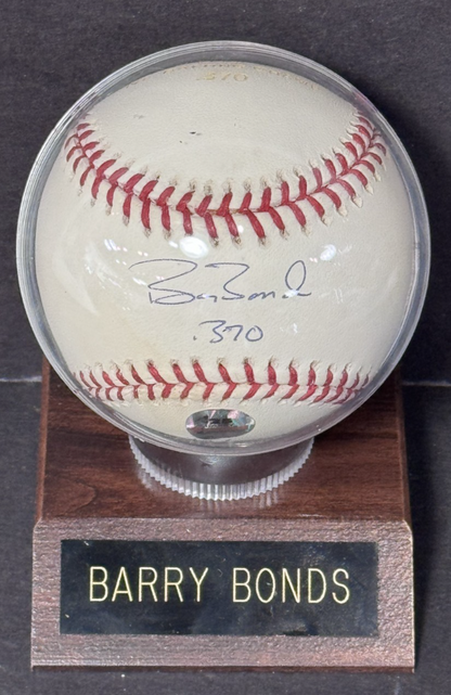 Barry Bonds Signed Batting Title Baseball LE /500 .370 Auto Bonds COA SF Giants