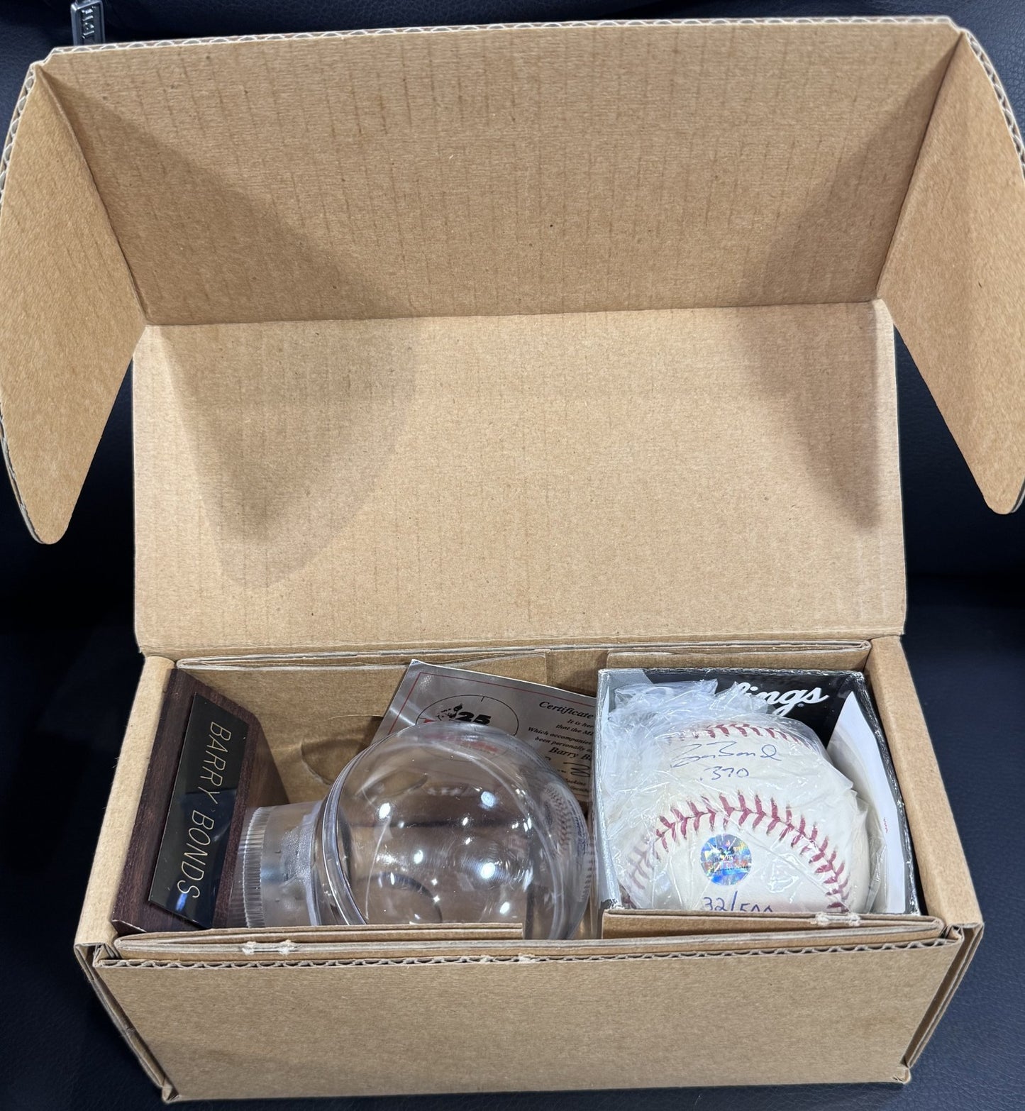 Barry Bonds Signed Batting Title Baseball LE /500 .370 Auto Bonds COA SF Giants