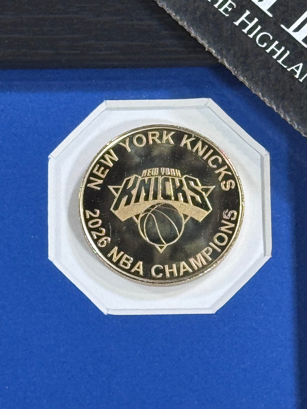 2026 NBA Finals Champions NY Knicks Photo Framed Highland Mint 2 Coin Brunson