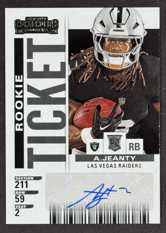 2025 NFL Panini Contenders Ashton Jeanty Rookie Ticket Auto #19 Raiders RC Mint
