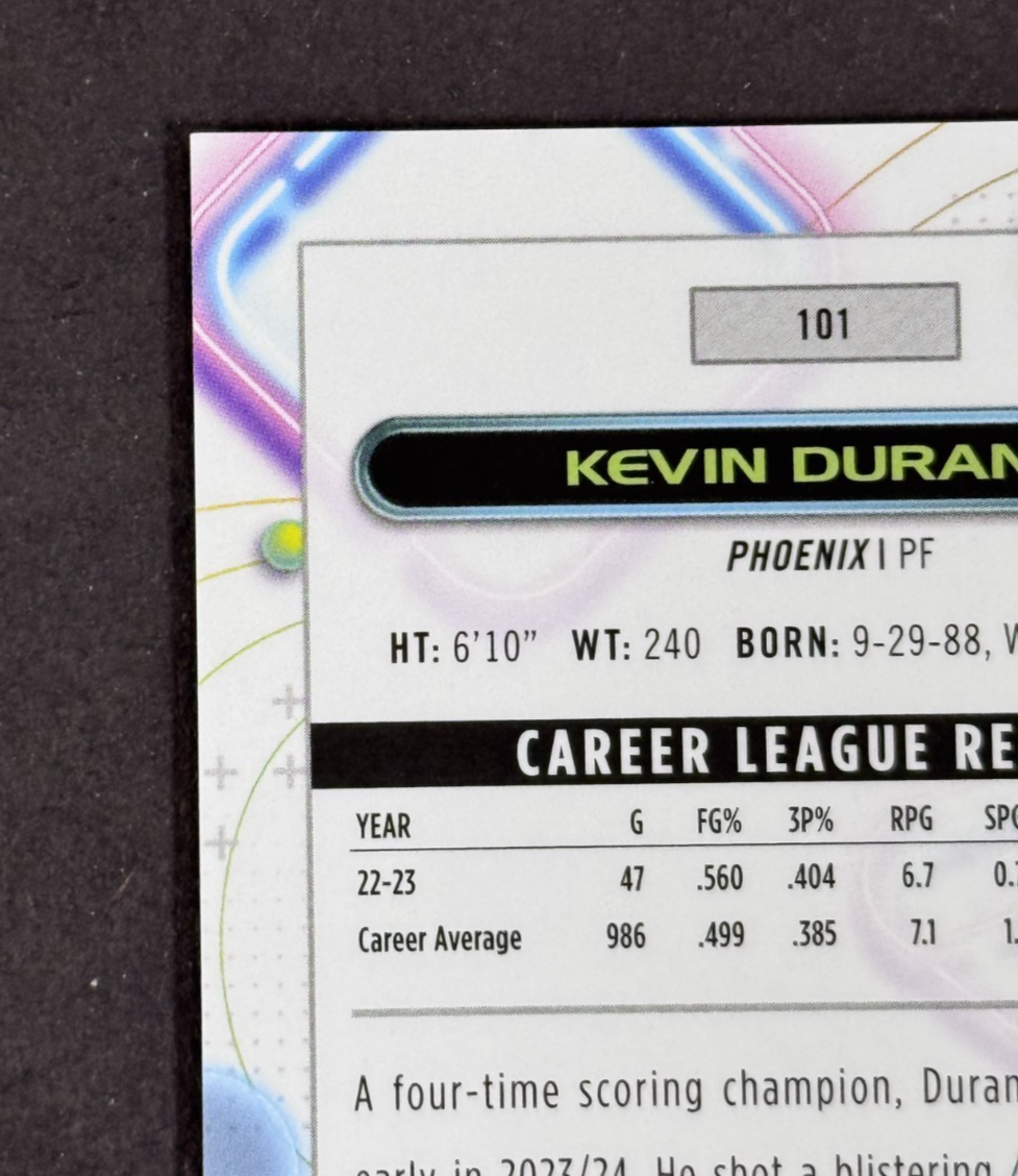 2024 Topps Chrome Cosmic NBA Kevin Durant Red Flare LE 1/5 Mint Suns Rockets