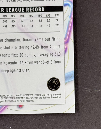 2024 Topps Chrome Cosmic NBA Kevin Durant Red Flare LE 1/5 Mint Suns Rockets