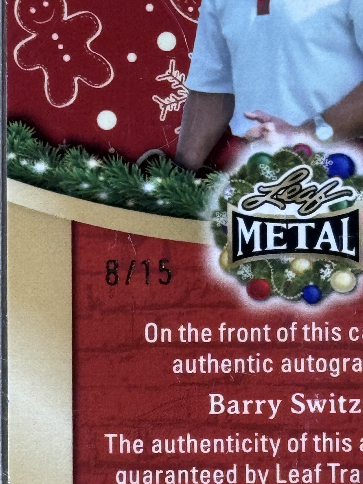 2025 Leaf Metal Barry Switzer Candy Cane Prismatic Auto /15 #BA-BS2 Oklahoma HC
