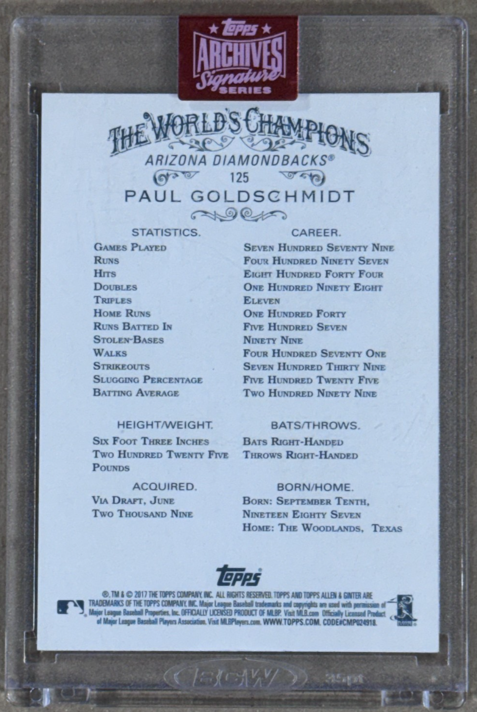 2017 Topps Archives Paul Goldschmidt Auto /5 #125 Sealed Mint Dbacks NY Yankees