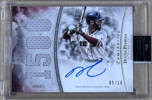 2017 Topps Luminaries Dustin Pedroia Hit Kings Patch Auto /10 Sealed Red Sox