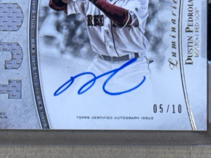 2017 Topps Luminaries Dustin Pedroia Hit Kings Patch Auto /10 Sealed Red Sox