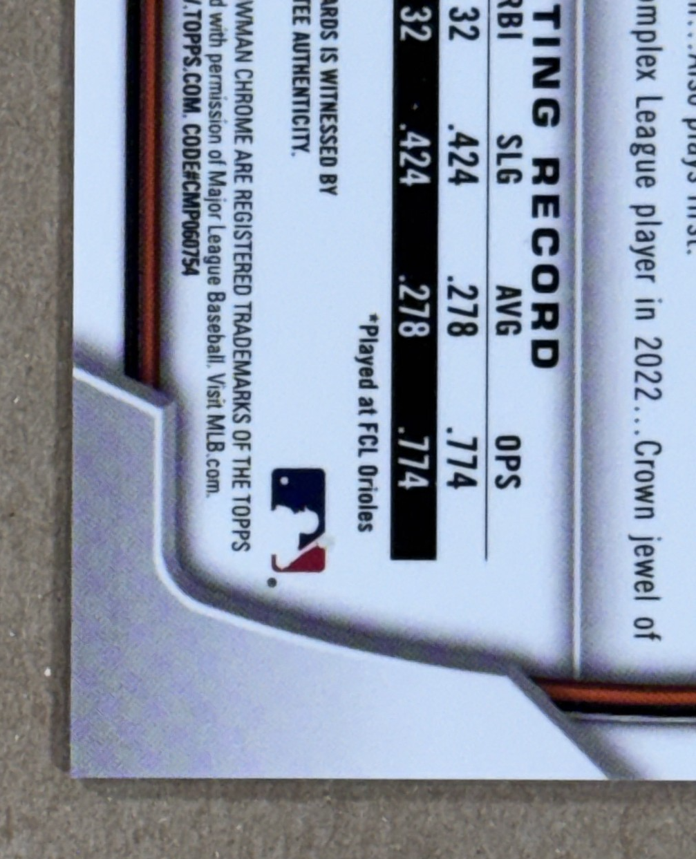 2023 Topps Bowman Chrome Prospect Samuel Basallo Auto #CPA-SB Orioles Rookie RC