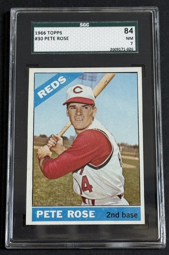 PETE ROSE 966 Topps Baseball #30 Graded SGC 7 NM NEAR MINT Crisp Clean Beauty