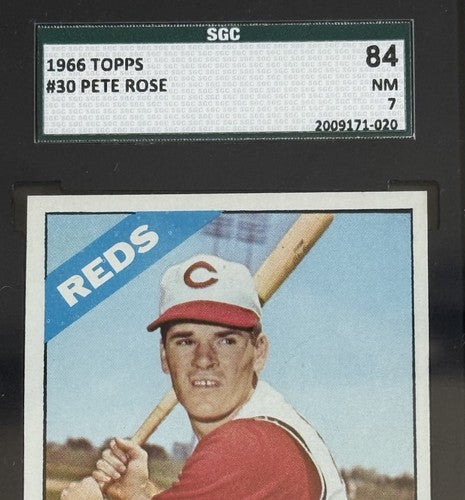 PETE ROSE 966 Topps Baseball #30 Graded SGC 7 NM NEAR MINT Crisp Clean Beauty