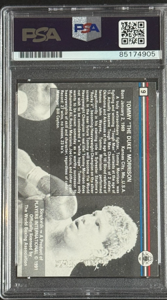 1991 Ringlords Tommy Morrison Rocky Signed The Duke Auto PSA COA Mint RC /150
