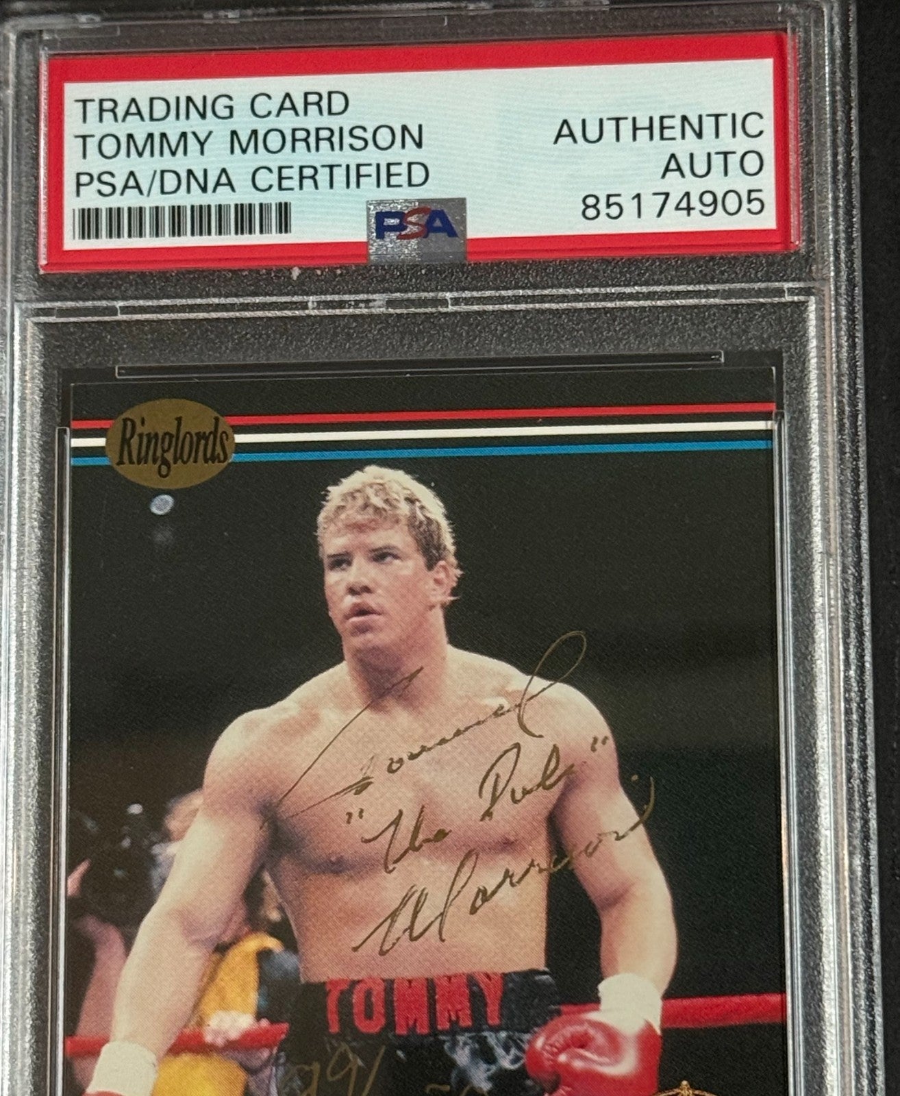 1991 Ringlords Tommy Morrison Rocky Signed The Duke Auto PSA COA Mint RC /150