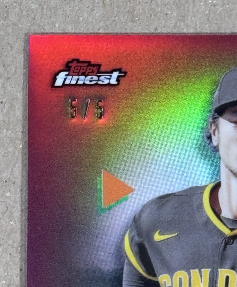 2021 Topps Finest Baseball Yu Darvish Red Refractor 5/5 SD Padres Mint