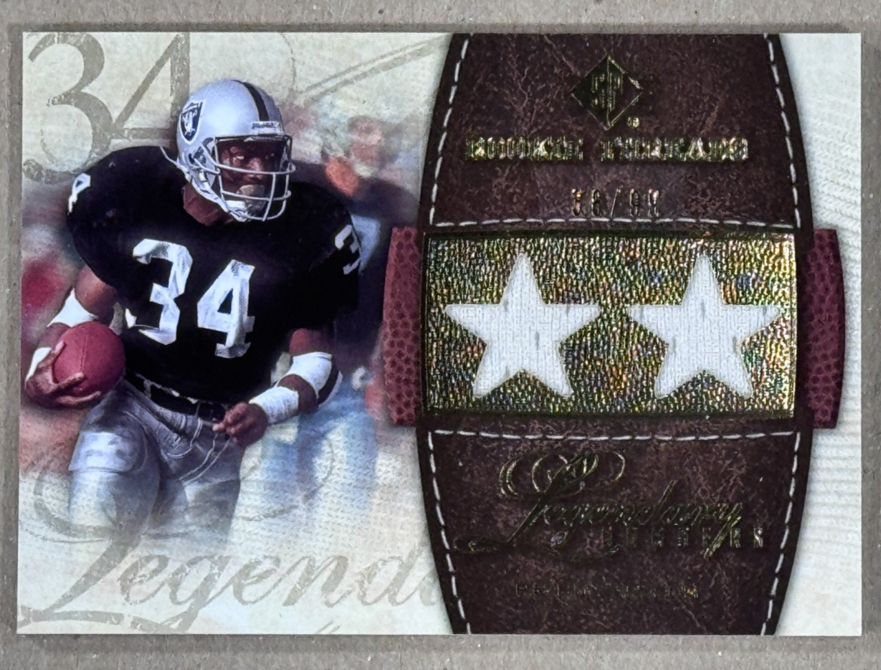 2008 UD SP Rookie Threads Bo Jackson Game Used Patch /99 LA Raiders RB Mint