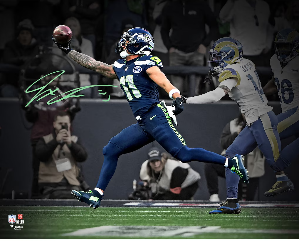 Jaxon Smith-Njigba Signed 16x20 NFC Champ Framed Photo Auto Fanatics Seahawks
