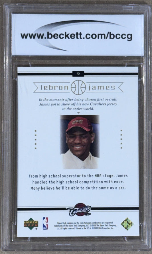 2003 Upper Deck Lebron James Box Set #9 BCCG 10 Cleveland Cavaliers RC Mint
