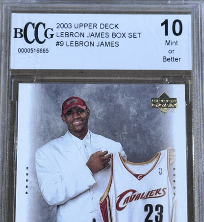 2003 Upper Deck Lebron James Box Set #9 BCCG 10 Cleveland Cavaliers RC Mint