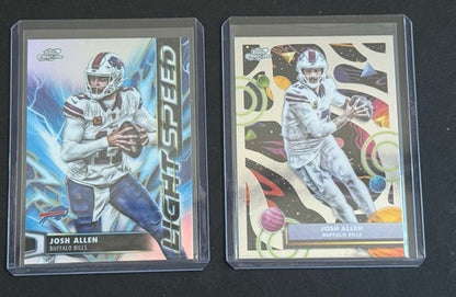 Topps Chrome 2025 Josh Allen Bills Light Speed Insert & Base Card #10 Mint Pair