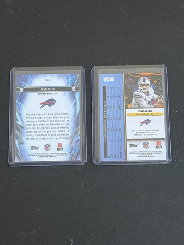 Topps Chrome 2025 Josh Allen Bills Light Speed Insert & Base Card #10 Mint Pair