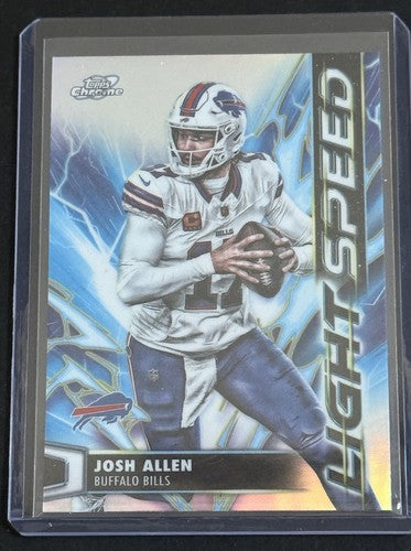 Topps Chrome 2025 Josh Allen Bills Light Speed Insert & Base Card #10 Mint Pair
