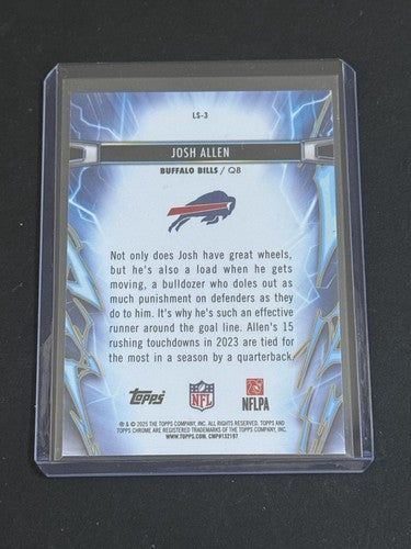 Topps Chrome 2025 Josh Allen Bills Light Speed Insert & Base Card #10 Mint Pair