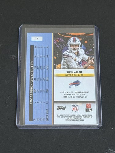 Topps Chrome 2025 Josh Allen Bills Light Speed Insert & Base Card #10 Mint Pair
