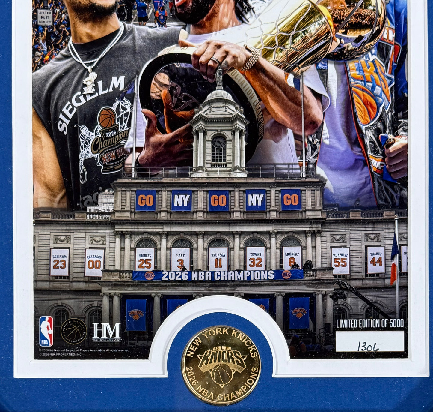 Knicks 2026 Parade of Champions Coin Highland Mint Framed Photo Hart Brunson KAT