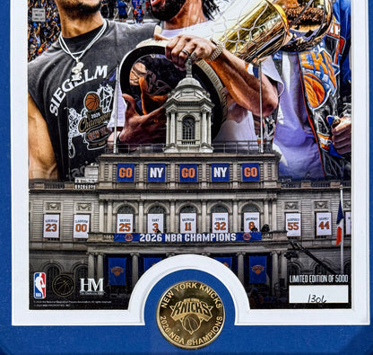 Knicks 2026 Parade of Champions Coin Highland Mint Framed Photo Hart Brunson KAT