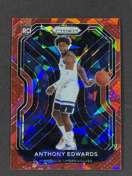 2020 Panini Prizm Anthony Edwards Red Ice #258 Rookie Timberwolves RC Mint