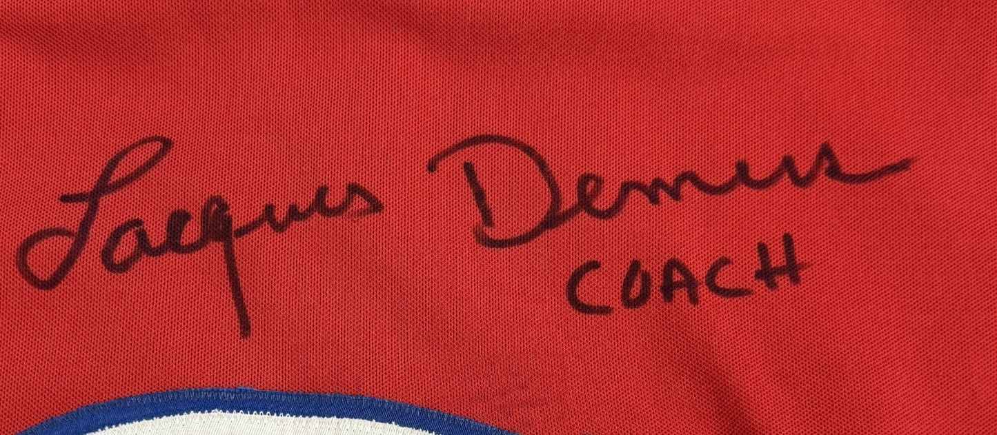 Patrick Roy Jacques Demers Signed Lyle Odelein Game Used Jersey Canadiens Auto