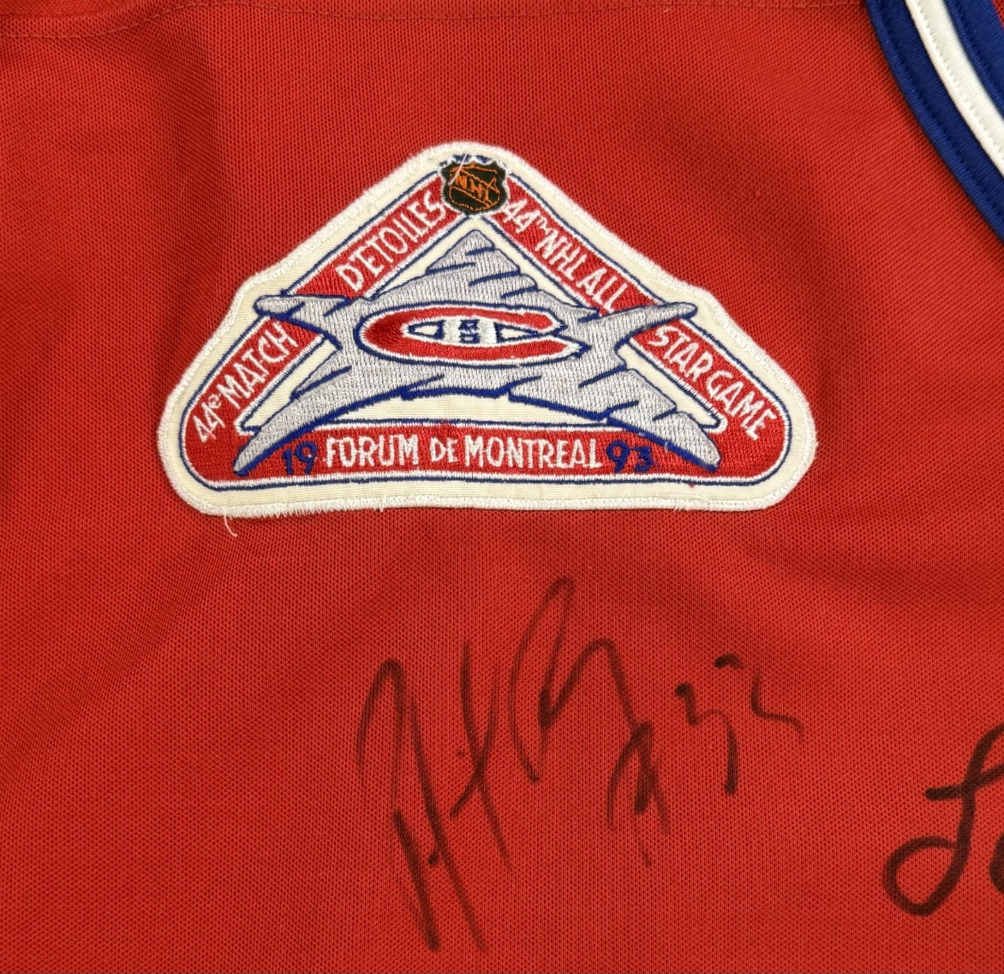 Patrick Roy Jacques Demers Signed Lyle Odelein Game Used Jersey Canadiens Auto