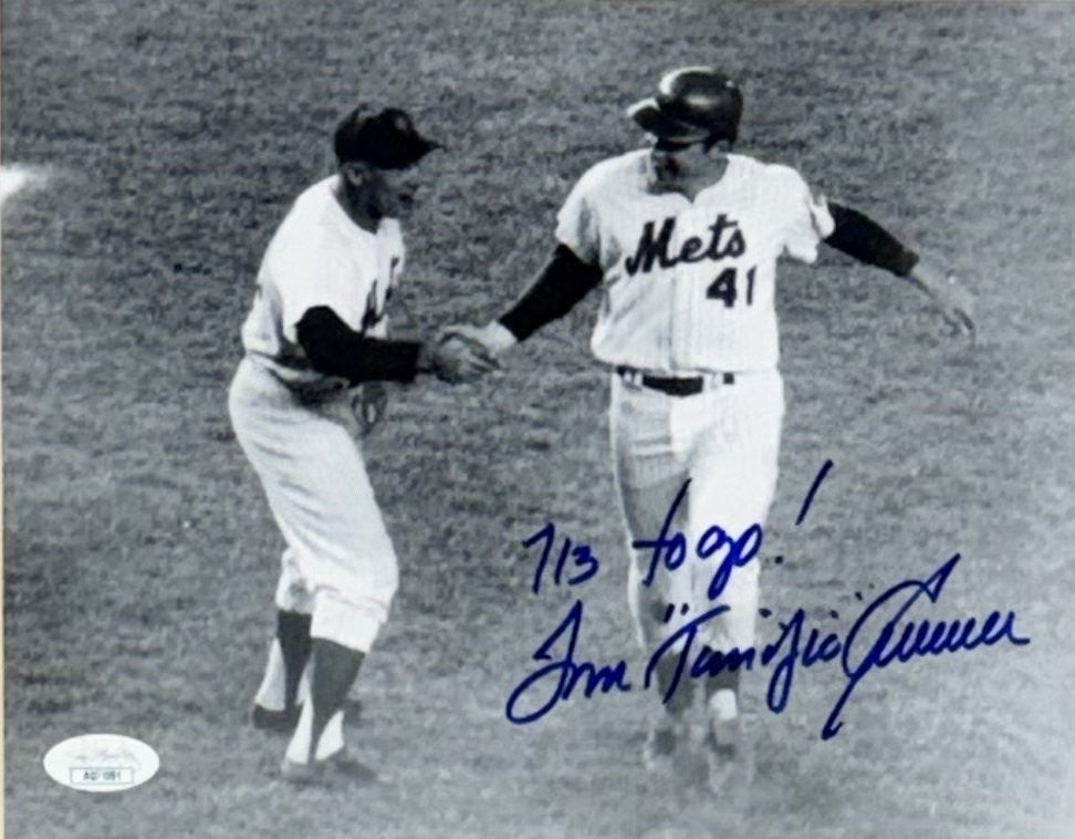 Tom Terrific Seaver Signed 8x10 Photo Framed 1st HR 713 To Go Auto Mets JSA COA